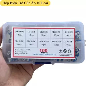 Hộp Biến Trở Cúc Áo RM065 500Ohm Đến 1MOhm 10 Loại (10PCS / Loại)